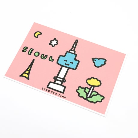 SEOUL TOWER 3 pink | Postcard