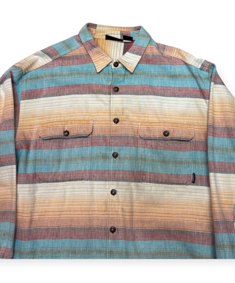 【USED】90s Patagonia  ヘビーフランネル  サニーストライプ  Lサイズ  ポルトガル製