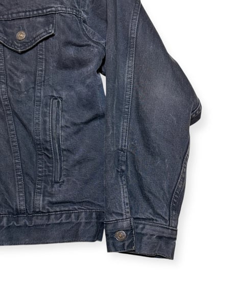 【USED】1990s Levi’s 70417 ブラックデニムジャケット フランネルライニング RED