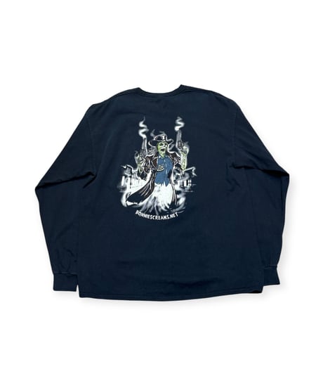 【USED】2000s BONNIE SCREAMS LS T-SHIRTS BLACK XLサイズ