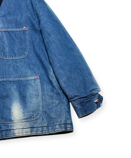 【USED】1970s Wrangler ラングラー カバーオール デニム ブランケットライニング 46サイズ コットン100% 極上フェード
