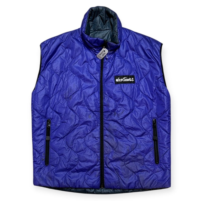 USED】1990s WILD THINGS キルティングベスト パープル、ブラック Mサイ