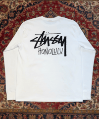 【NEW ITEM】 STUSSY  HONOLULU ホノルル限定  LS T-SHIRT  ホワイト