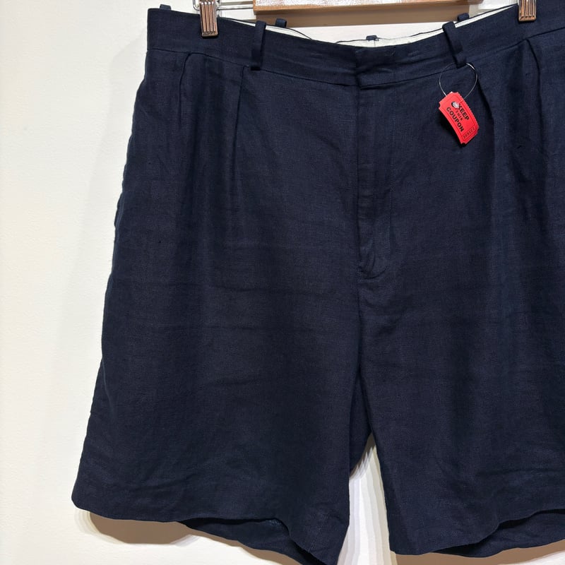 90s Polo ラルフローレン　リネン　ブラック　ショート　パンツ　黒 w35 90s Polo ラルフローレン リネン ブラック ショート パンツ 黒