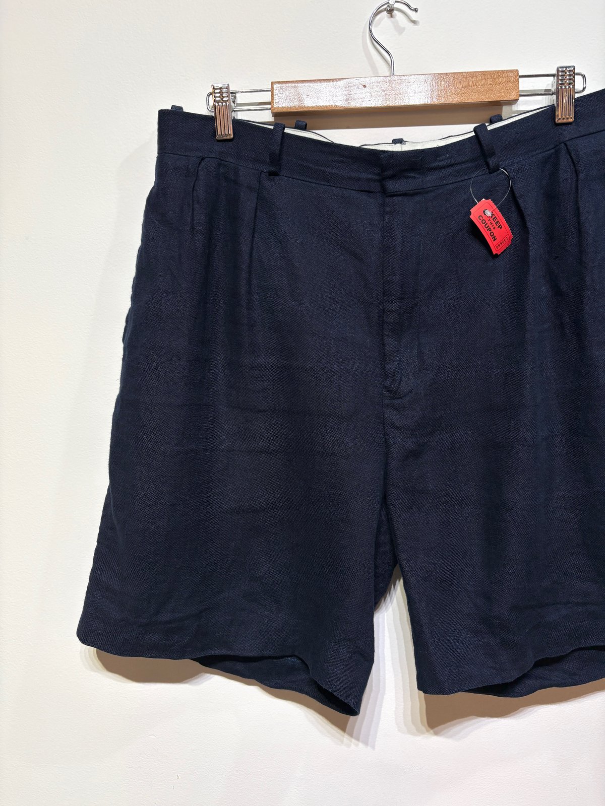 90s Polo Ralph Lauren インディゴリネンショートパンツ NAVY W