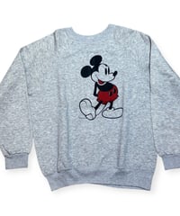 【USED】1980s Disney ミッキーマウス クルーネックスウェット 霜降りグレー  XLサイズ