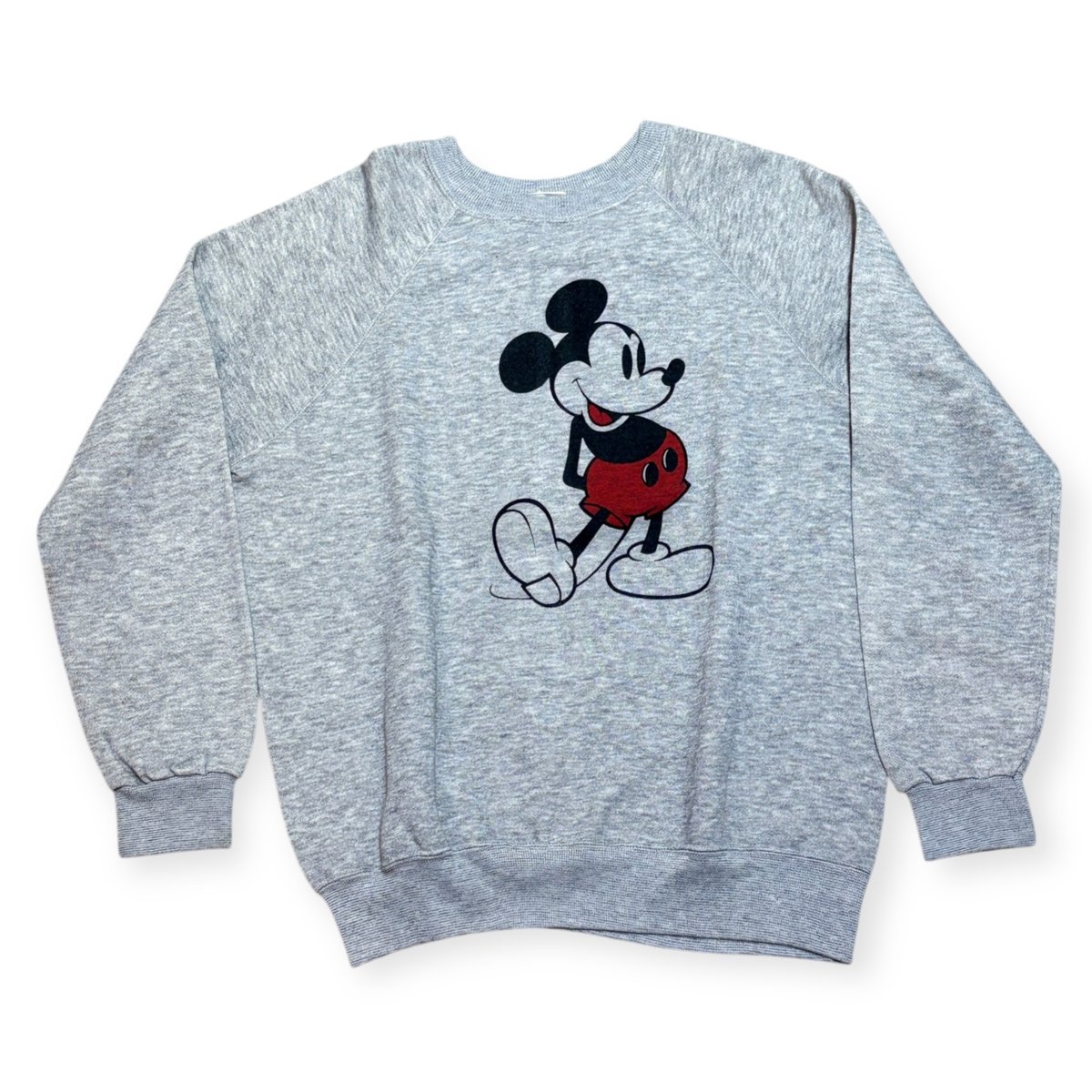 USED】1980s Disney ミッキーマウス クルーネックスウェット 霜降り