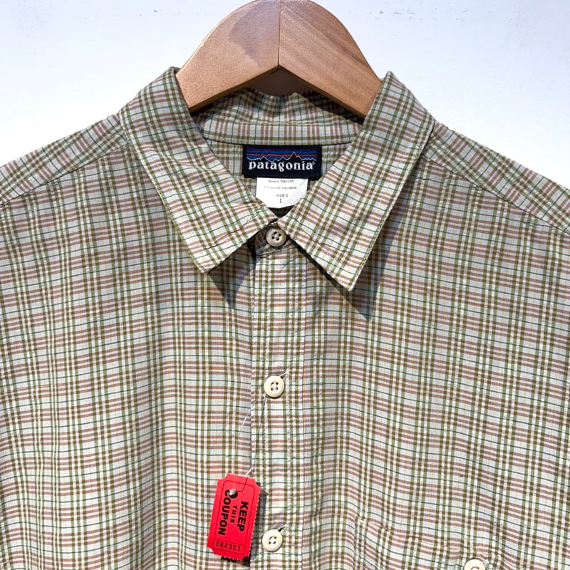 S5 Patagonia パッカーウェアシャツ Lサイズ グリーン系チェック