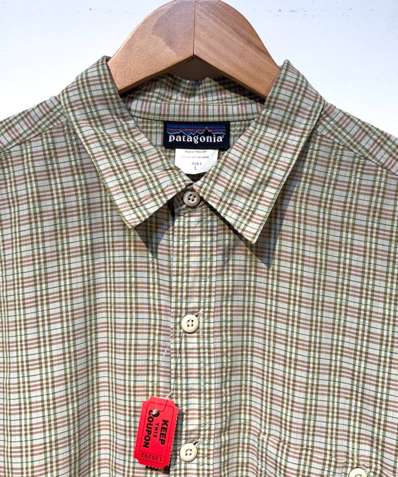 S5 Patagonia パッカーウェアシャツ Lサイズ グリーン系チェック 美品