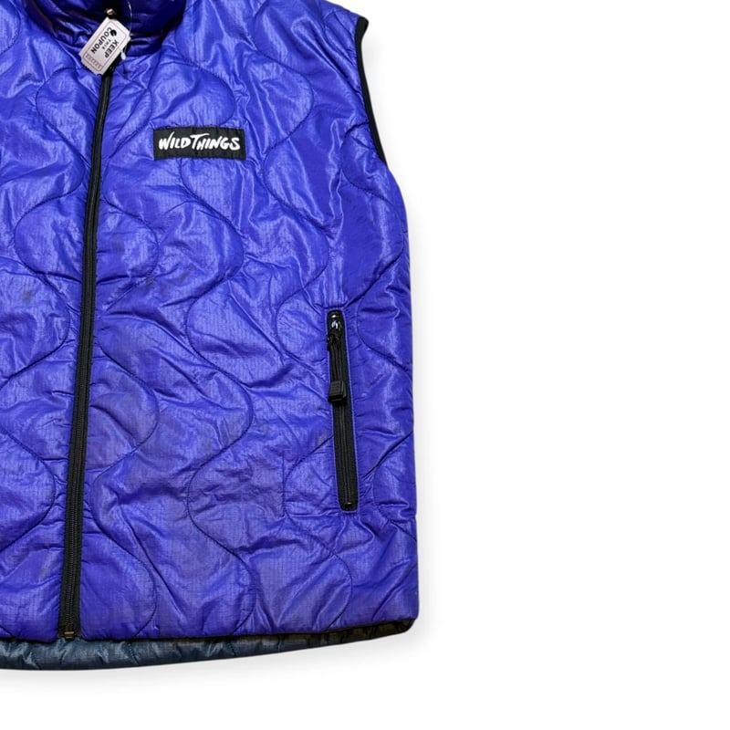 USED】1990s WILD THINGS キルティングベスト パープル、ブラック Mサイ