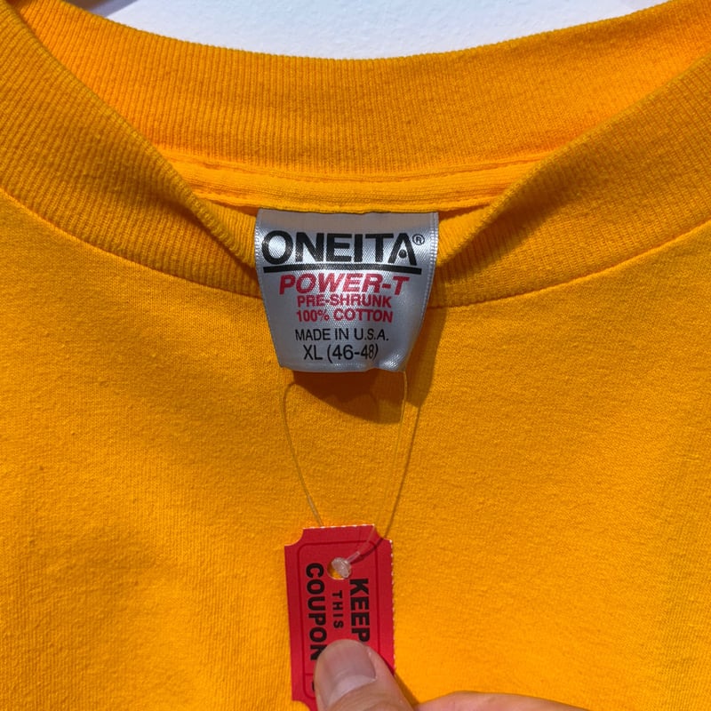 90s ONEITA 無地Tシャツ BLANK T-SHIRTS イエロー XLサイズ ア