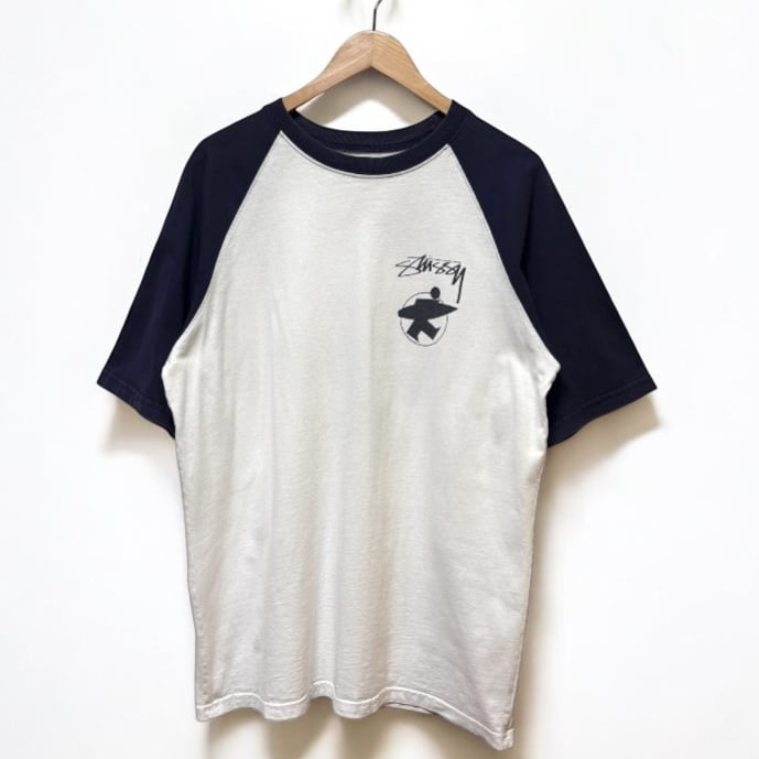 USED】 90s STUSSY ラグランTシャツ サーフマン Lサイズ アメリカ製 |