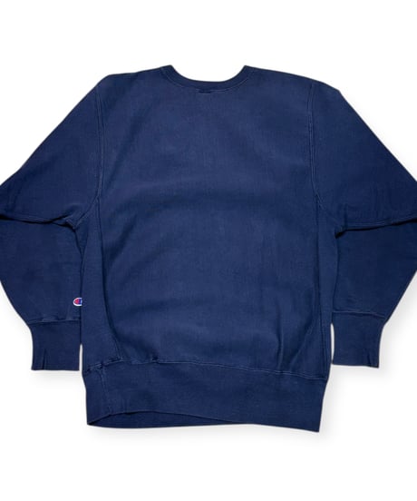 【USED】1990s Champion RW クルーネックスウェット NAVY 4段プリント XLサイズ アメリカ製