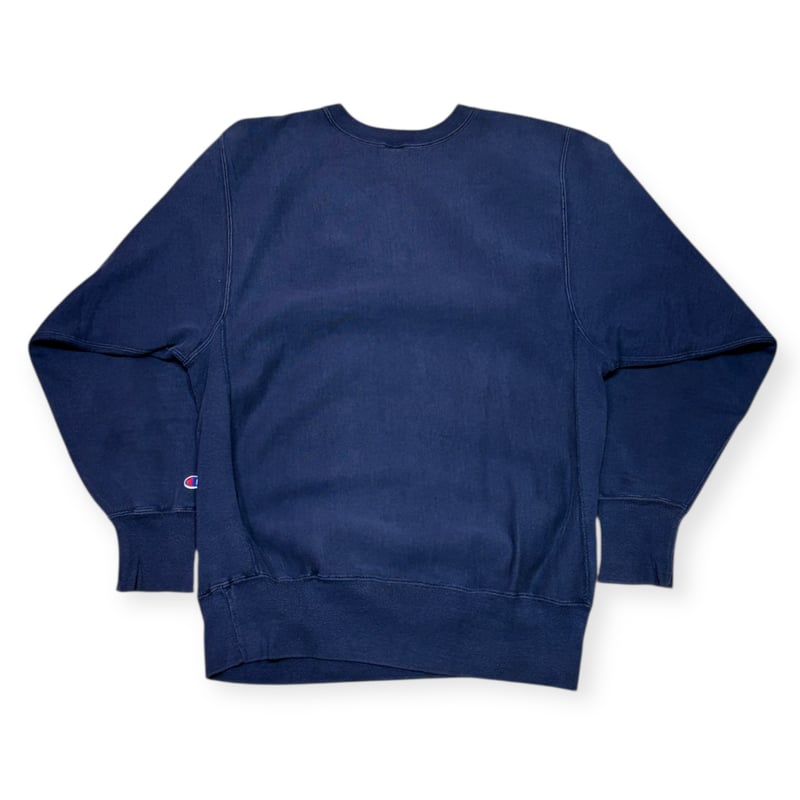 USED】1990s Champion RW クルーネックスウェット NAVY 4段プリント