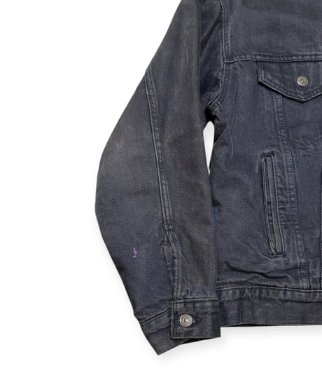 【USED】1990s Levi’s 70417 ブラックデニムジャケット フランネルライニング RED