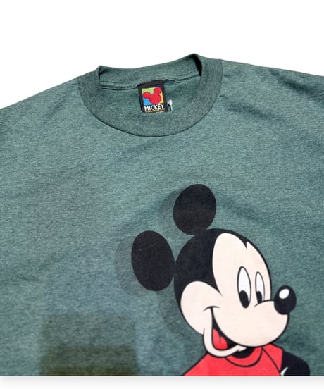 【DEADSTOCK】1990s Disney ミッキーマウス 半袖Tシャツ VELVA SHEEN製  GRAY Mサイズ アメリカ製
