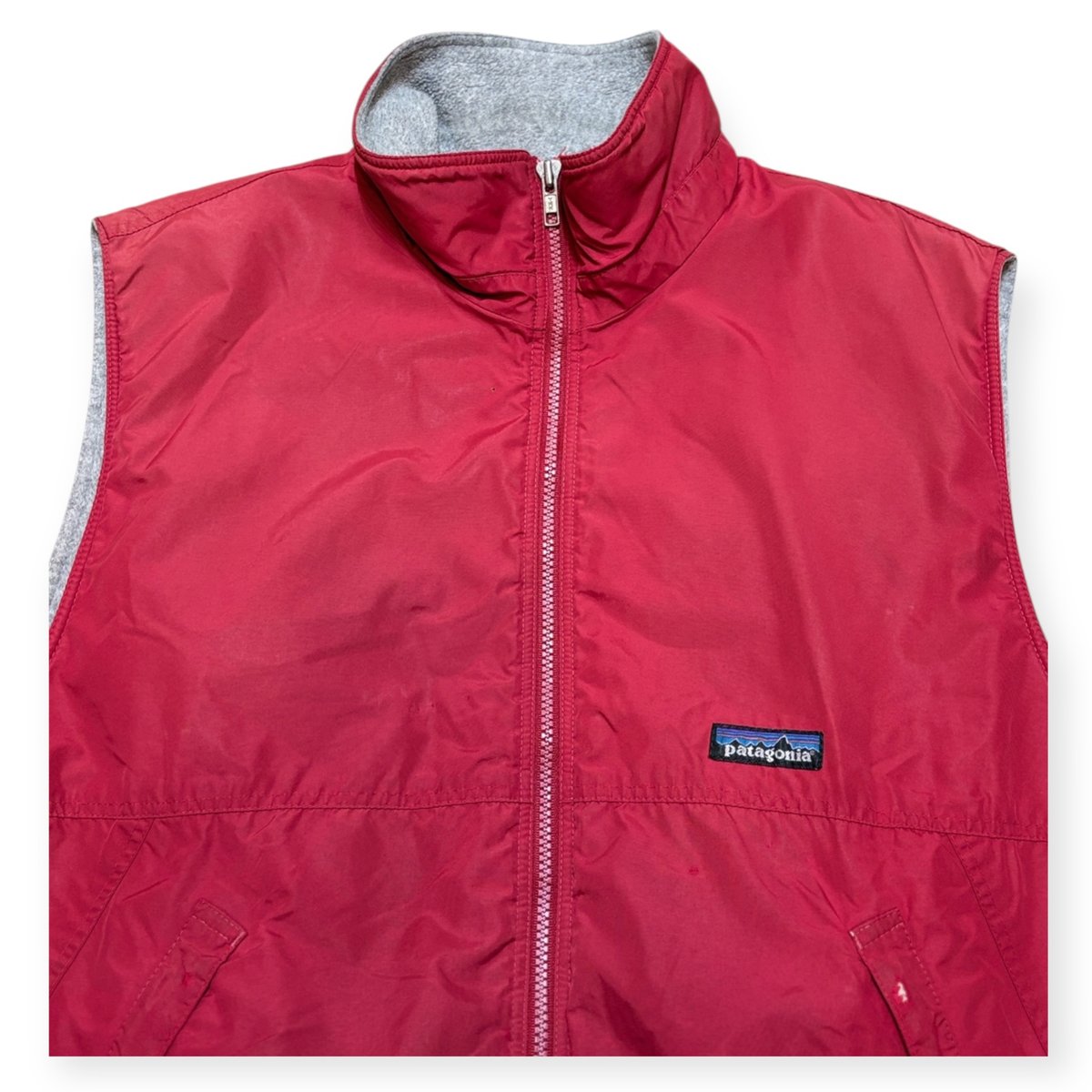 USED】1990s Patagonia パタゴニア シェルドシンチラベスト RED Mサイ