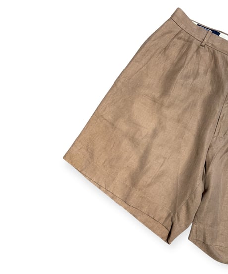 【USED】 1990s Polo Ralph Lauren ツータックショートパンツ khaki W36 リネンコットン
