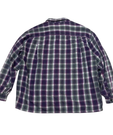 90年代　Patagonia  ヘビーフランネルシャツ　パープルオンブレ　Lサイズ　ポルトガル製　スペシャル柄！