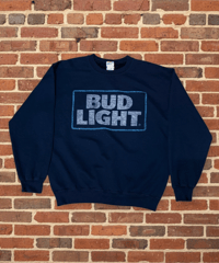 【USED】2000s BUD LIGHT クルーネックスウェット NAVY Mサイズ