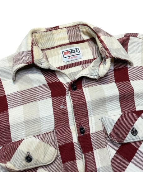 【USED】1980s BIG MIKE ネルシャツ ブラウンチェック柄 Sサイズ