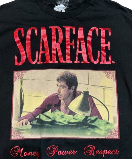 【USED】1990s SCARFACE スカーフェイス アルパチーノ オフィシャル 半袖Tシャツ BLACK  XLサイズ 極美品