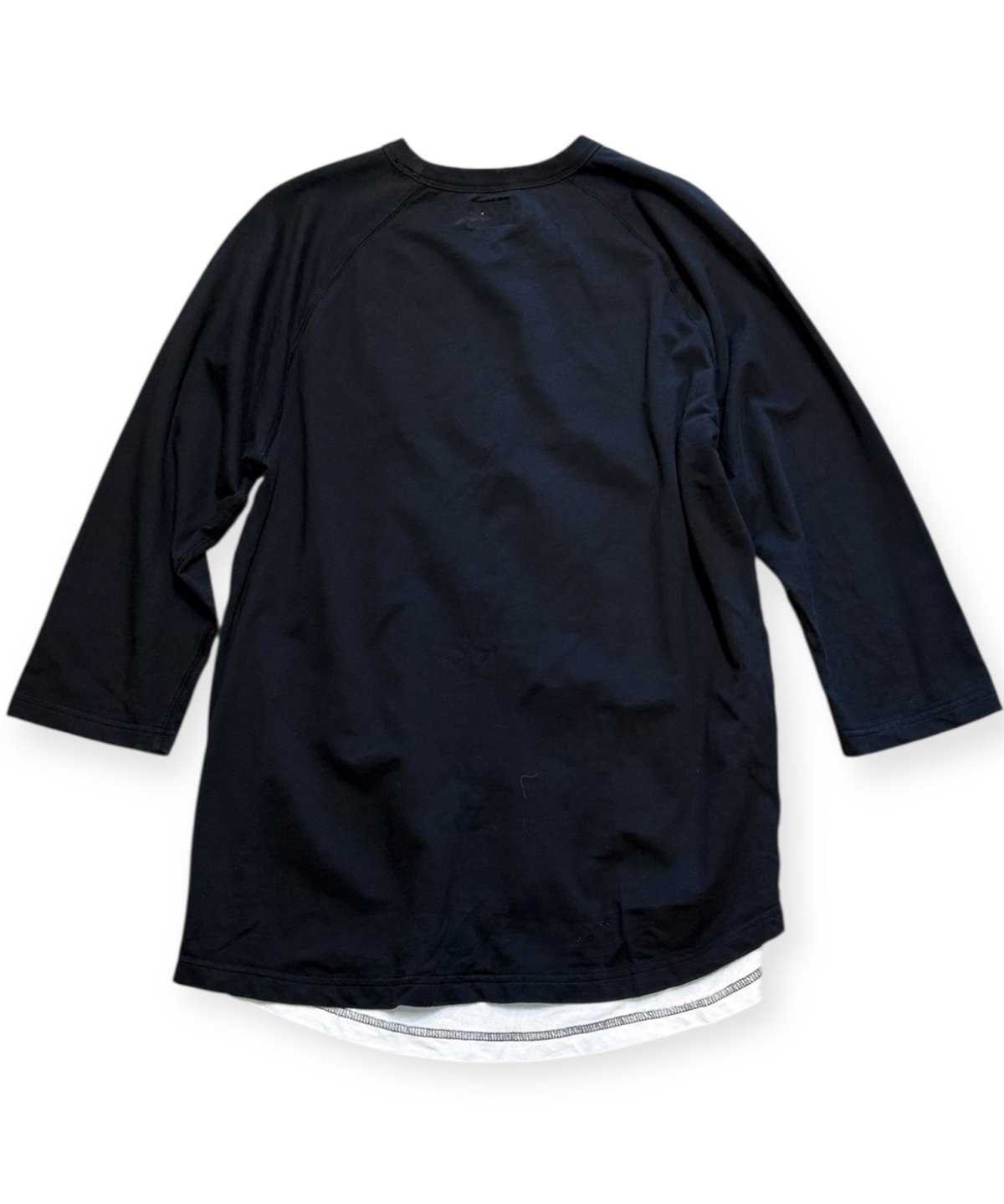 USED】2000s STUSSY ラグランTシャツ フットボールTシャツ ブラック 