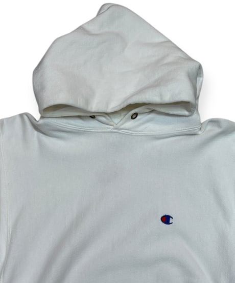 【USED】90s Champion RW HOODIE リバースウィーブフーディ Lサイズ  ホワイト アメリカ製