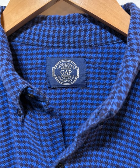 80年代のOLD GAP！BDのフランネルシャツ！ブルーブラックの千鳥柄！Mサイズ