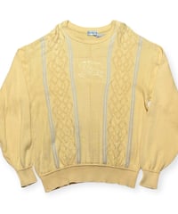 【USED】1990s Burberrys コットンニット ライトイエロー Lサイズ