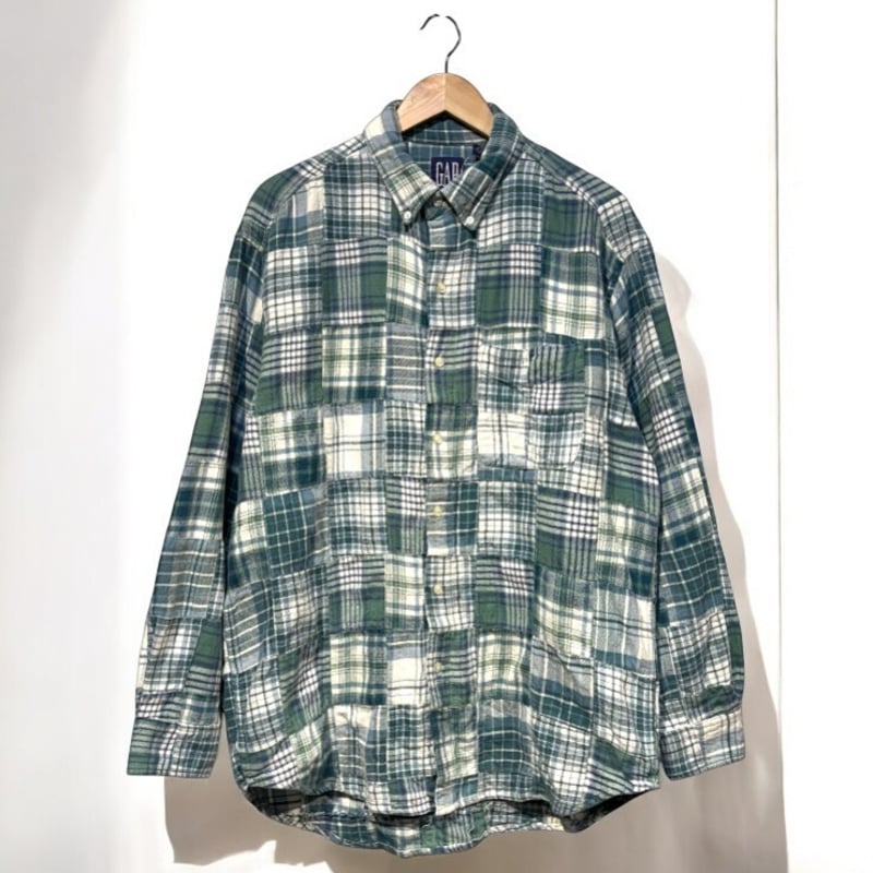 OLD GAP クレイジーパターンパッチワークネルシャツ　オールドギャップ OLD GAP クレイジーパターンパッチワークネルシャツ オールド