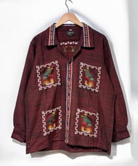 ESTRELLA STANDARD SELECT   DEADSTOCK  “GUATEMALA QUETZAL SHIRTS“  グアテマラシャツ　バーガンディ　Lサイズ