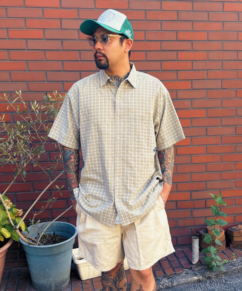 S5 Patagonia パッカーウェアシャツ Lサイズ グリーン系チェック 美品