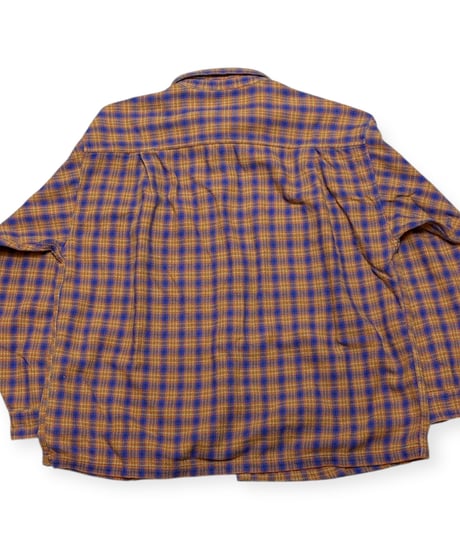 【USED】1990s Patagonia パタゴニア ヘビーフランネル オレンジチェック柄 Lサイズ ポルトガル製