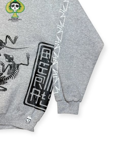 【USED】2000s POWELL PERALTA パウエル マルチプリント Bootleg クルーネックスウェット GRAY Lサイズ