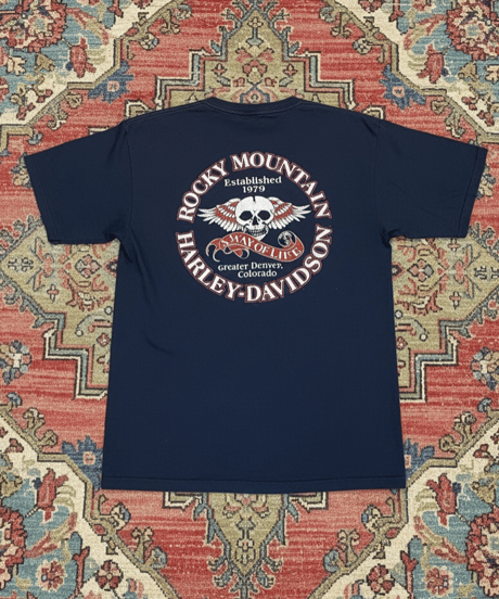 【USED】2000s HARLEY-DAVIDSON ハーレーダビッドソン SS T-SHIRTS NAVY Lサイズ