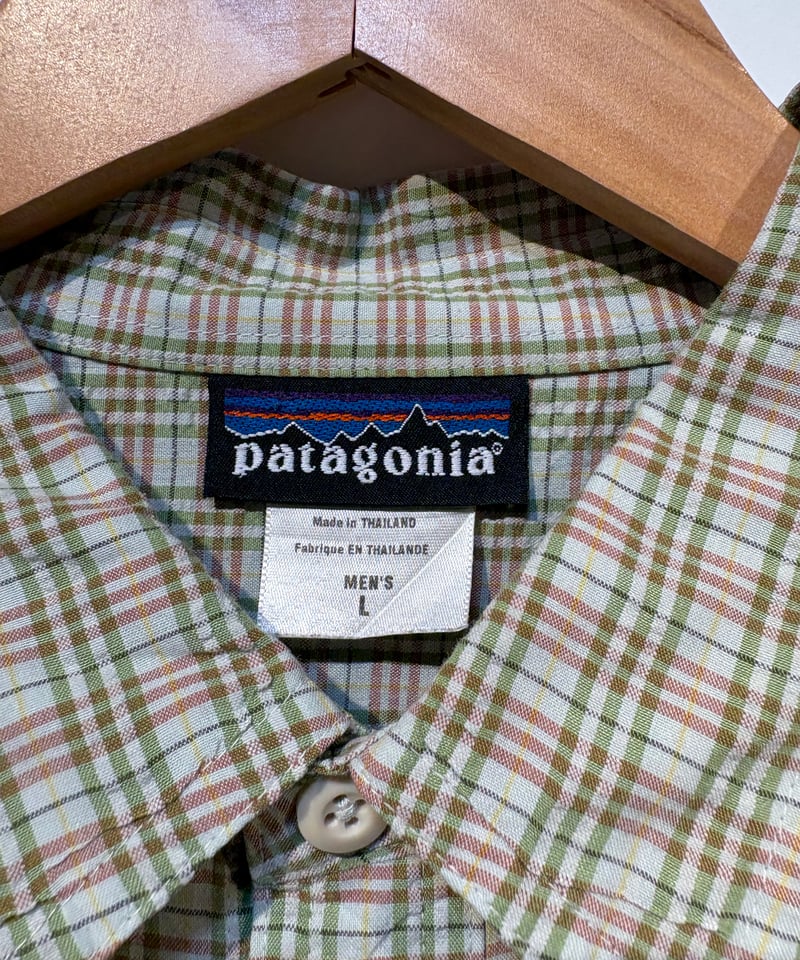 S5 Patagonia パッカーウェアシャツ Lサイズ グリーン系チェック 美品