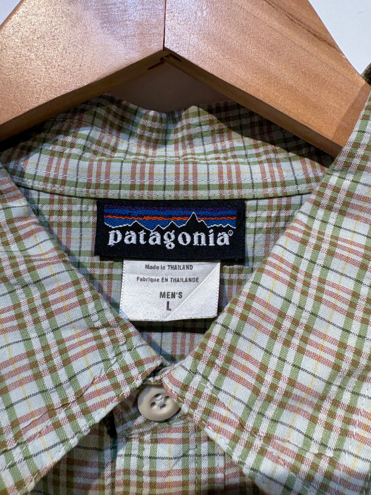 S5 Patagonia パッカーウェアシャツ Lサイズ グリーン系チェック