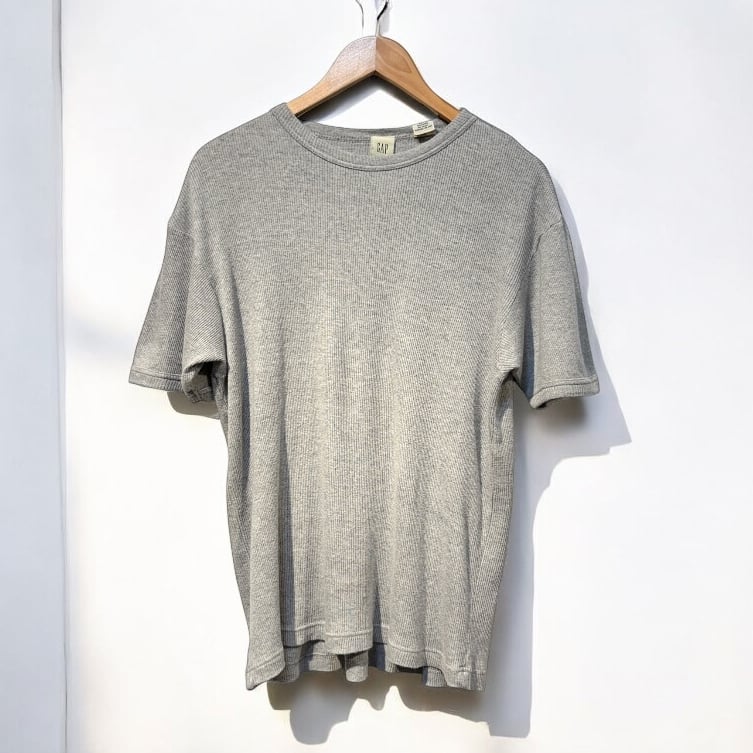 90年代 OLD GAP 無地Tシャツ ストレッチ 針抜きリブ Mサイズ グレー