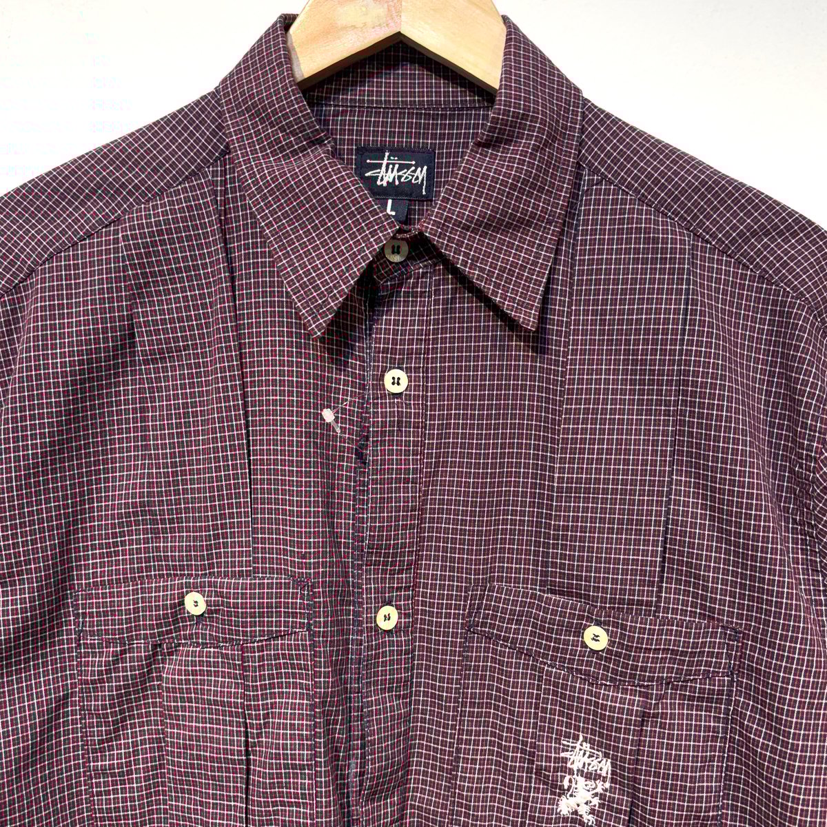 00s Stussy シャツ キューバシャツ ガンクラブチェック ミリタリー 00s Stussy シャツ キューバシャツ ガンクラブチェック