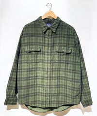 90年代OLD GAP！珍しいコーデュロイ素材のチェック柄！グリーン系！Lサイズ！美品！