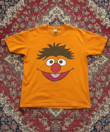 【USED】2000s ササミストリート Ernie SS T-SHIRTS オレンジ XLサイズ anvil