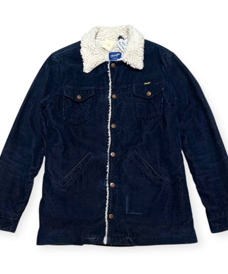 【USED】1990s Wrangler ラングラー ランチジャケット ボアコート NAVY Sサイズ位 アメリカ製