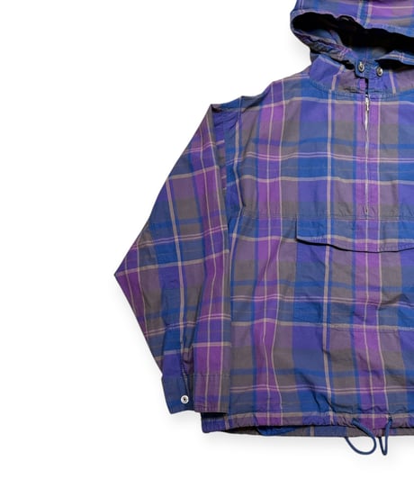 【USED】1990s GAP マドラスチェックアノラックパーカー Lサイズ パープル