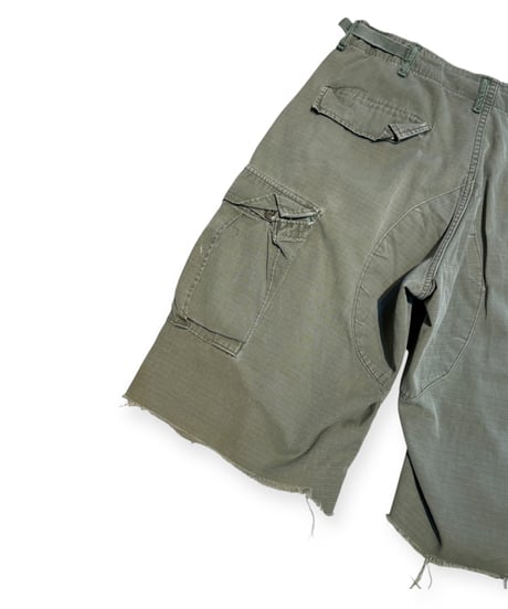 【USED】1980s US ARMY ジャングルファティーグパンツ M-R カットオフショーツ