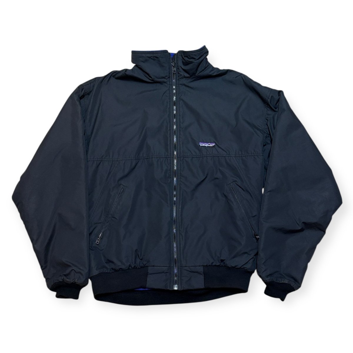 USED】1980s Patagonia パタゴニア シェルドシンチラ ブラック、ブルー USED】1980s Patagonia パタゴニア シェルドシンチラ ブラック、ブルー