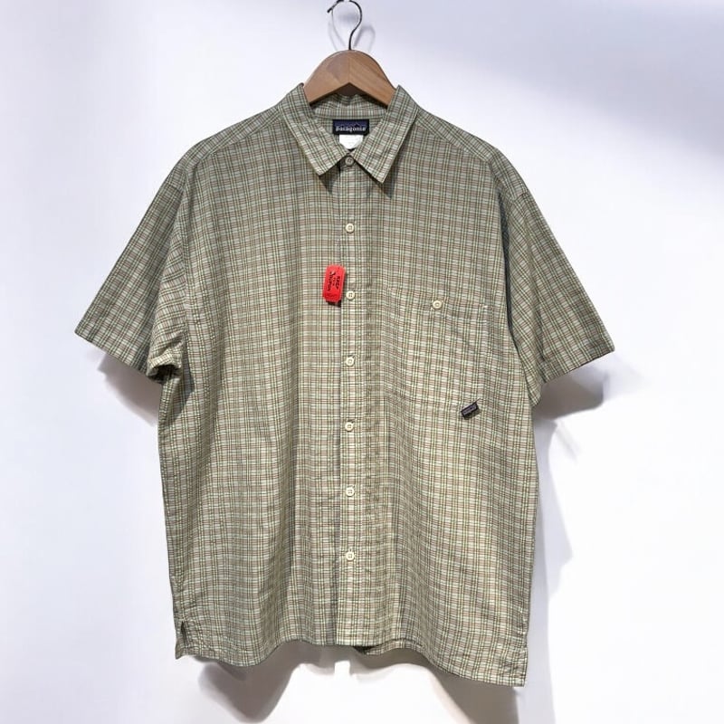 S5 Patagonia パッカーウェアシャツ Lサイズ グリーン系チェック