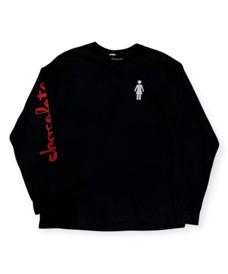 【USED】2000s GIRL x CHOCOLATE LS T-SHIRTS BLACK Lサイズ USA製