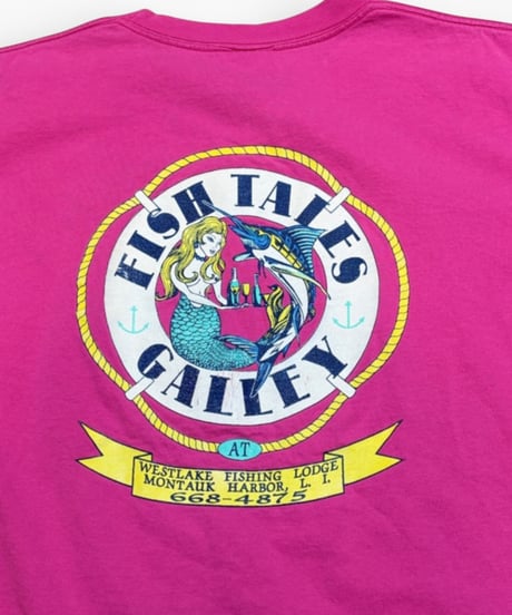 【USED】1990s fish tales gallery 半袖Tシャツ PINK anvil XLサイズ アメリカ製