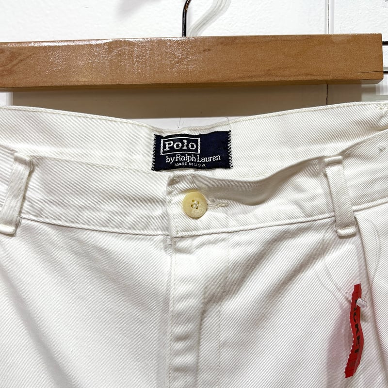 90s Polo Ralph Lauren ポロチノショーツ アメリカ製 オフ